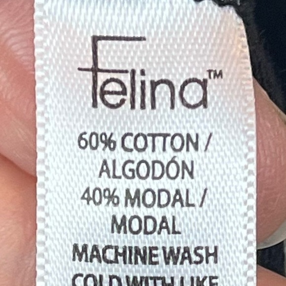 Felina Womens Black Top Basic Short Sleeve Modal Super Soft Old Money Capsule - Picture 7 of 14